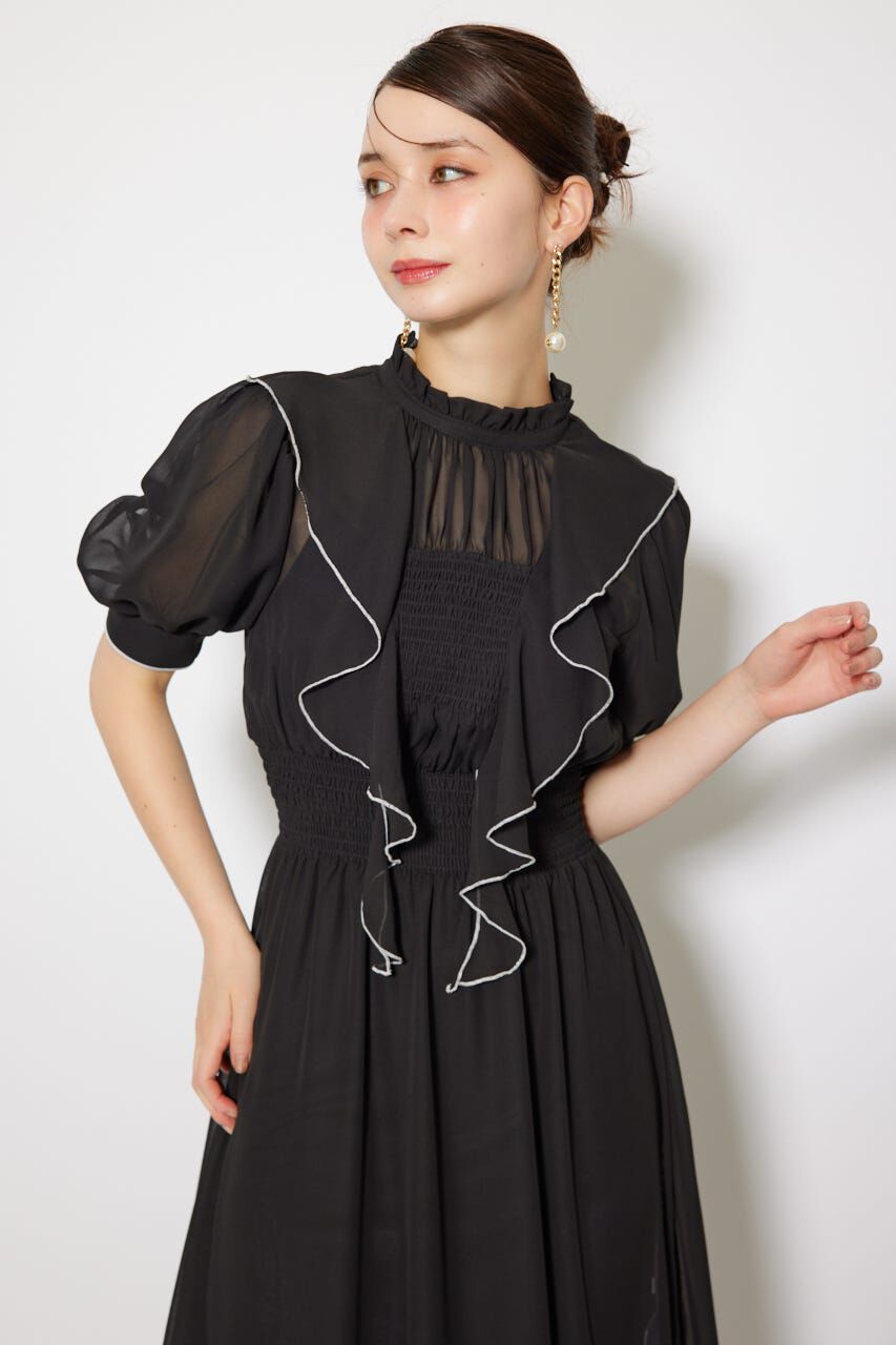 rienda「フロントロングフリルマルチパターンワンピース」|ワンピース|