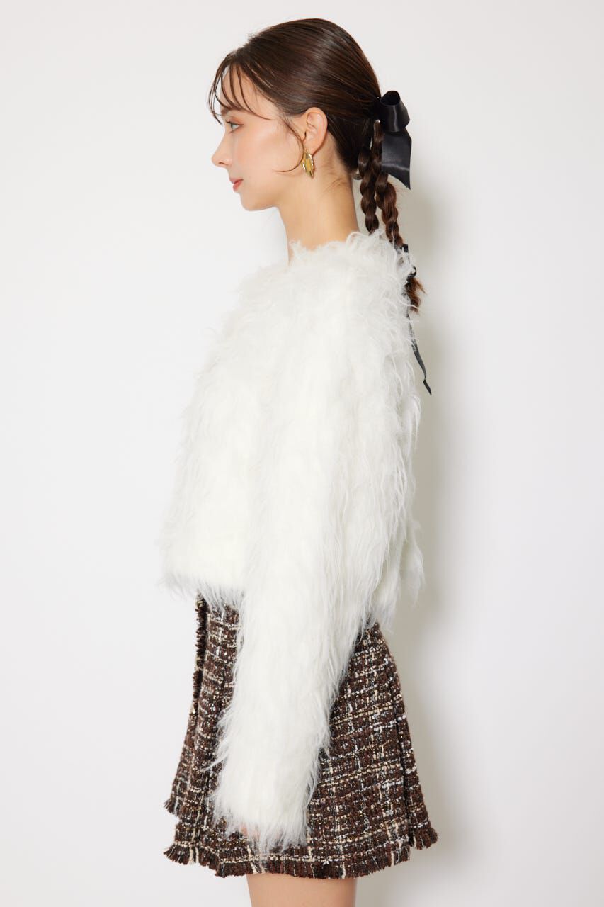 rienda「2WAYロングシャギーショートニットカーディガン」|カーディガン|