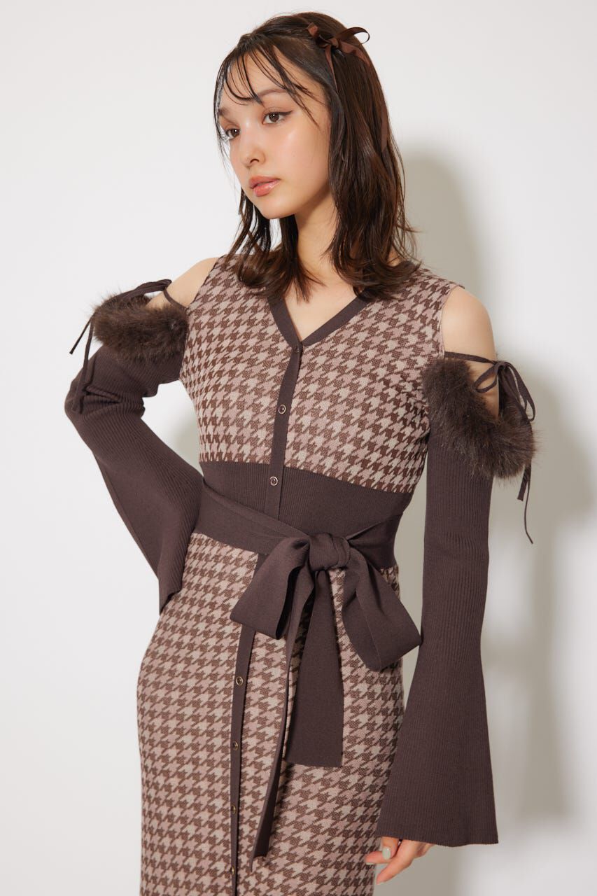 rienda「many wayフェイクファージャガードニットワンピース」|ワンピース|