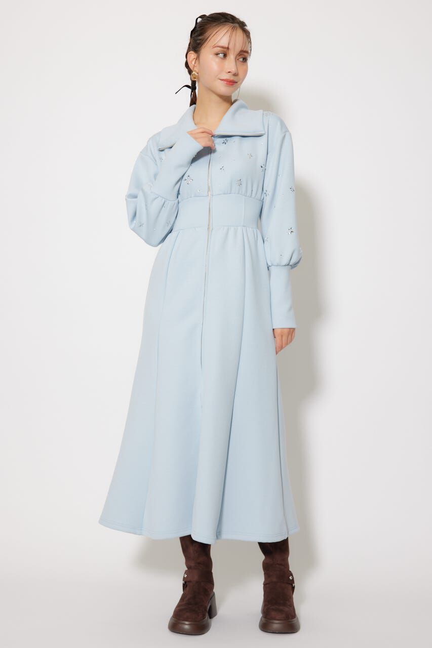 rienda「フラワーモチーフスウェットワンピース」|ワンピース|