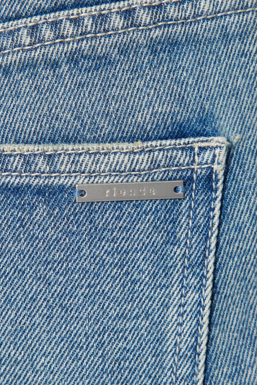 rienda「フラワー刺繍ブーツカットデニムパンツ」|デニム|