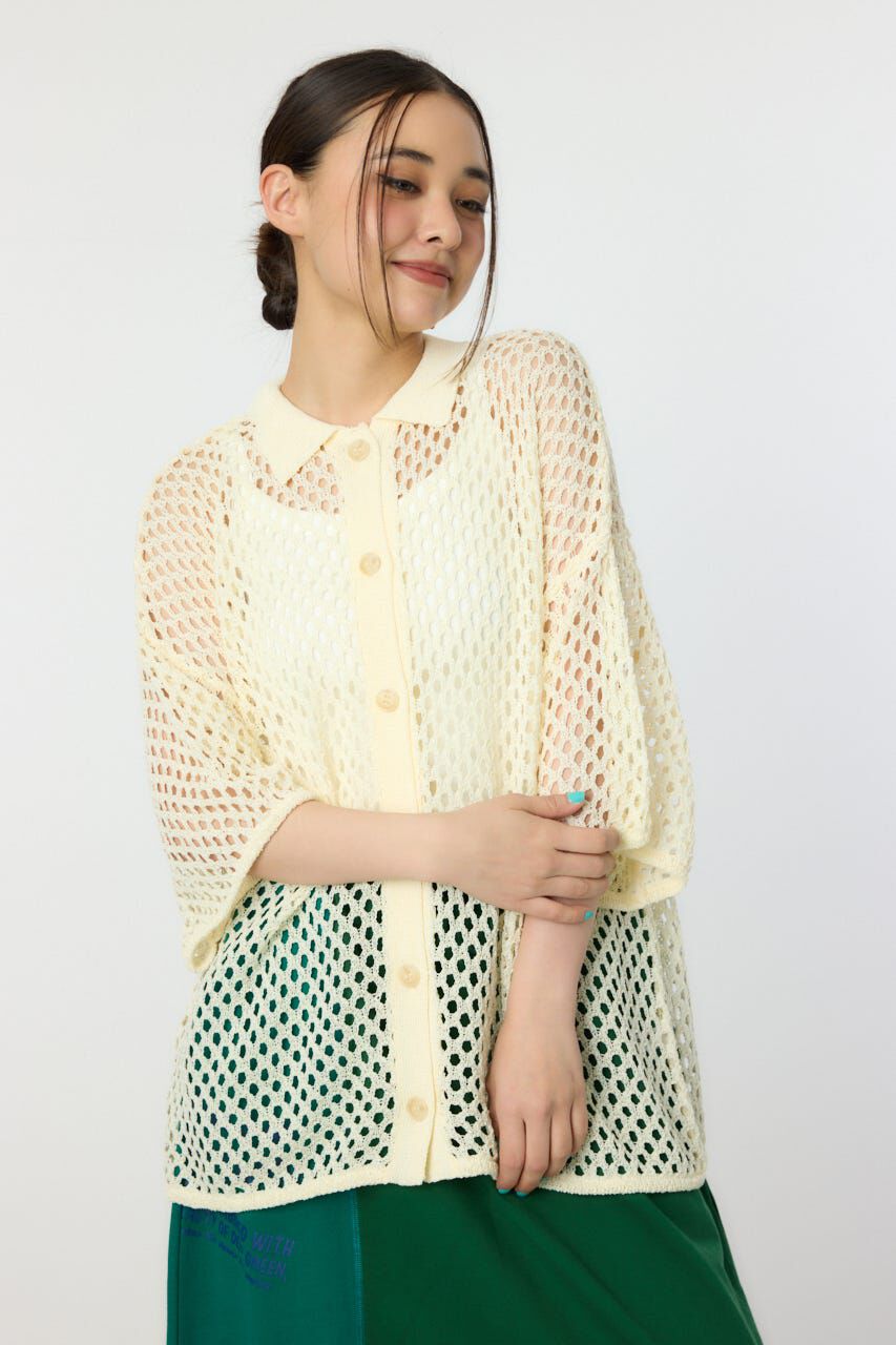 RODEO CROWNS「襟付きメッシュニットカーディガン」|ニット・セーター|IVOY3