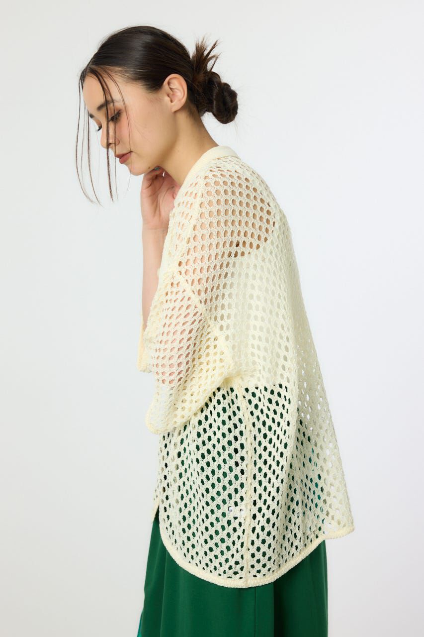 RODEO CROWNS「襟付きメッシュニットカーディガン」|ニット・セーター|