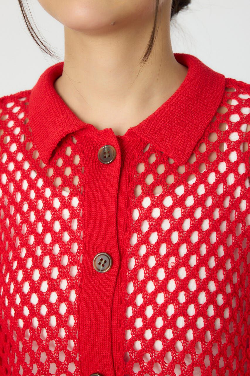 RODEO CROWNS「襟付きメッシュニットカーディガン」|ニット・セーター|