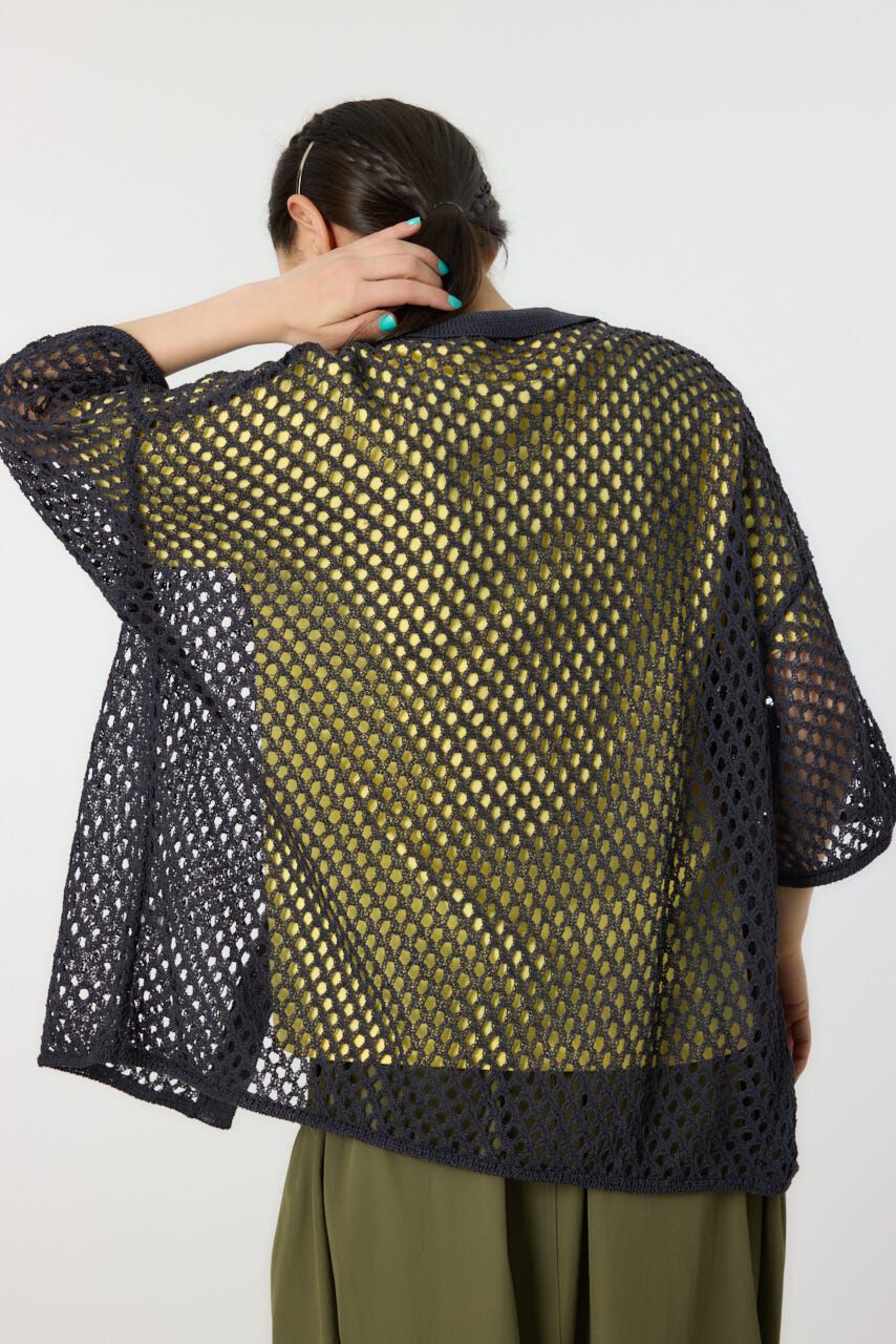 RODEO CROWNS「襟付きメッシュニットカーディガン」|ニット・セーター|