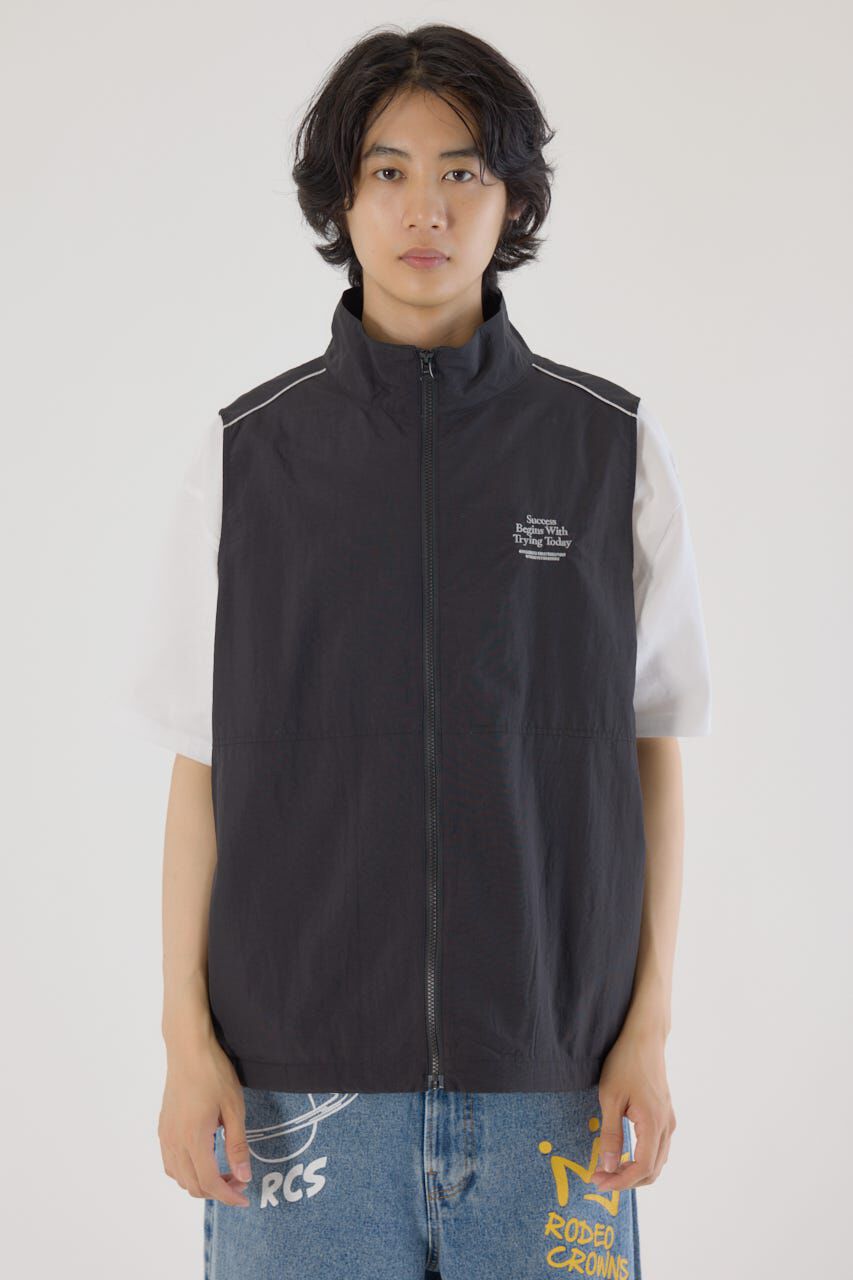 RODEO CROWNS「ドロストスタンドネックベスト」|ダウンベスト・ベスト|
