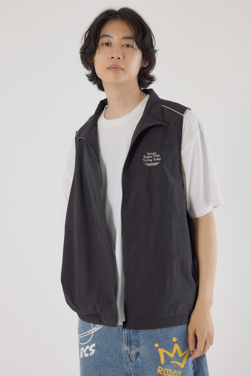 RODEO CROWNS「ドロストスタンドネックベスト」|ダウンベスト・ベスト|