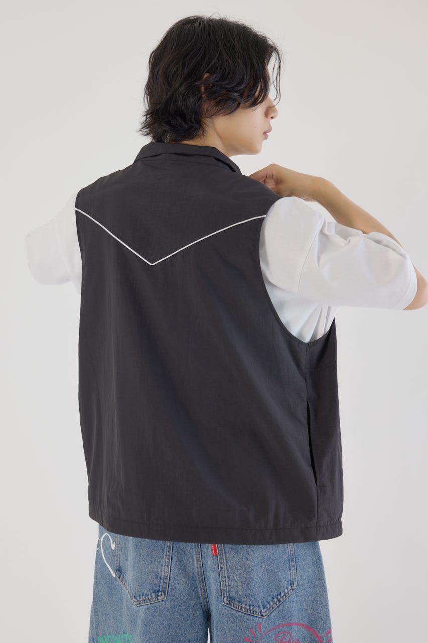 RODEO CROWNS「ドロストスタンドネックベスト」|ダウンベスト・ベスト|