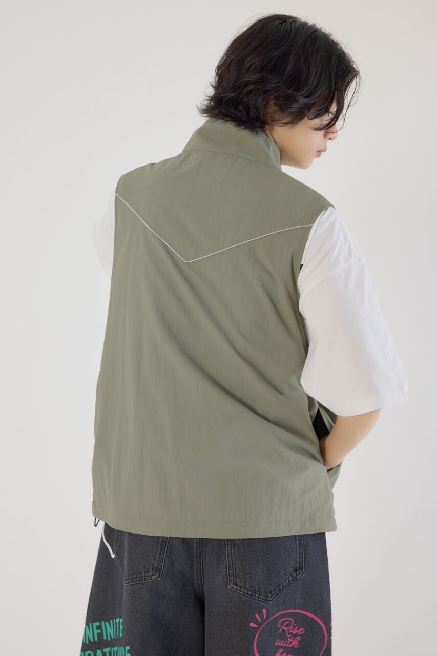 RODEO CROWNS「ドロストスタンドネックベスト」|ダウンベスト・ベスト|