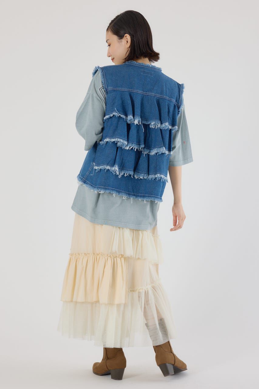 RODEO CROWNS「バックフリルベスト」|ダウンベスト・ベスト|