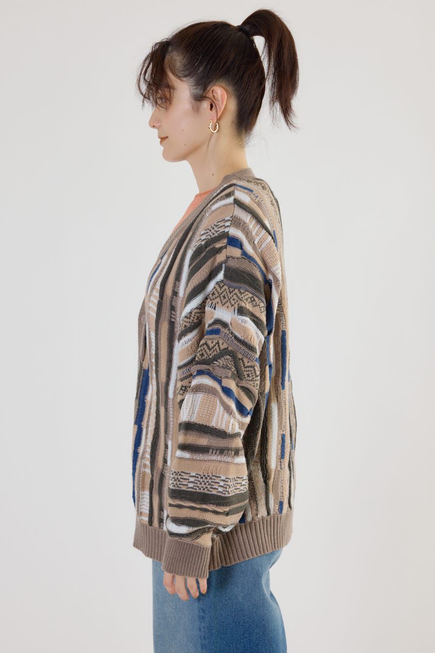 RODEO CROWNS「3Dマルチカラーニットカーディガン」|カーディガン|