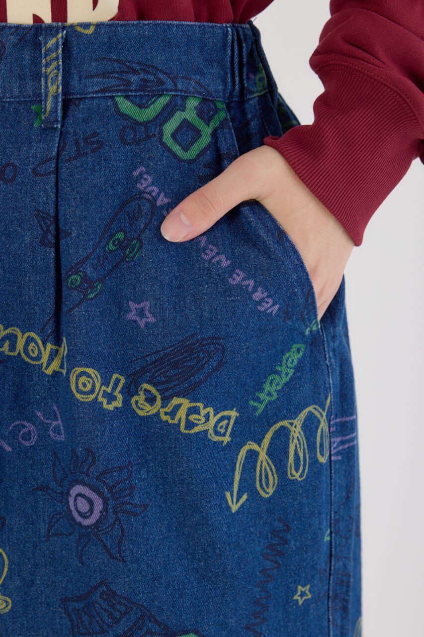 RODEO CROWNS「グラフィティーワイドデニムパンツ」|デニム|