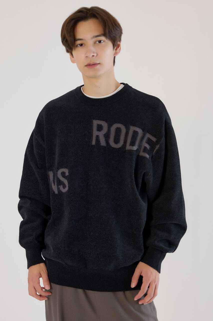 RODEO CROWNS「ランダムロゴモールニット」|ニット・セーター|BLK