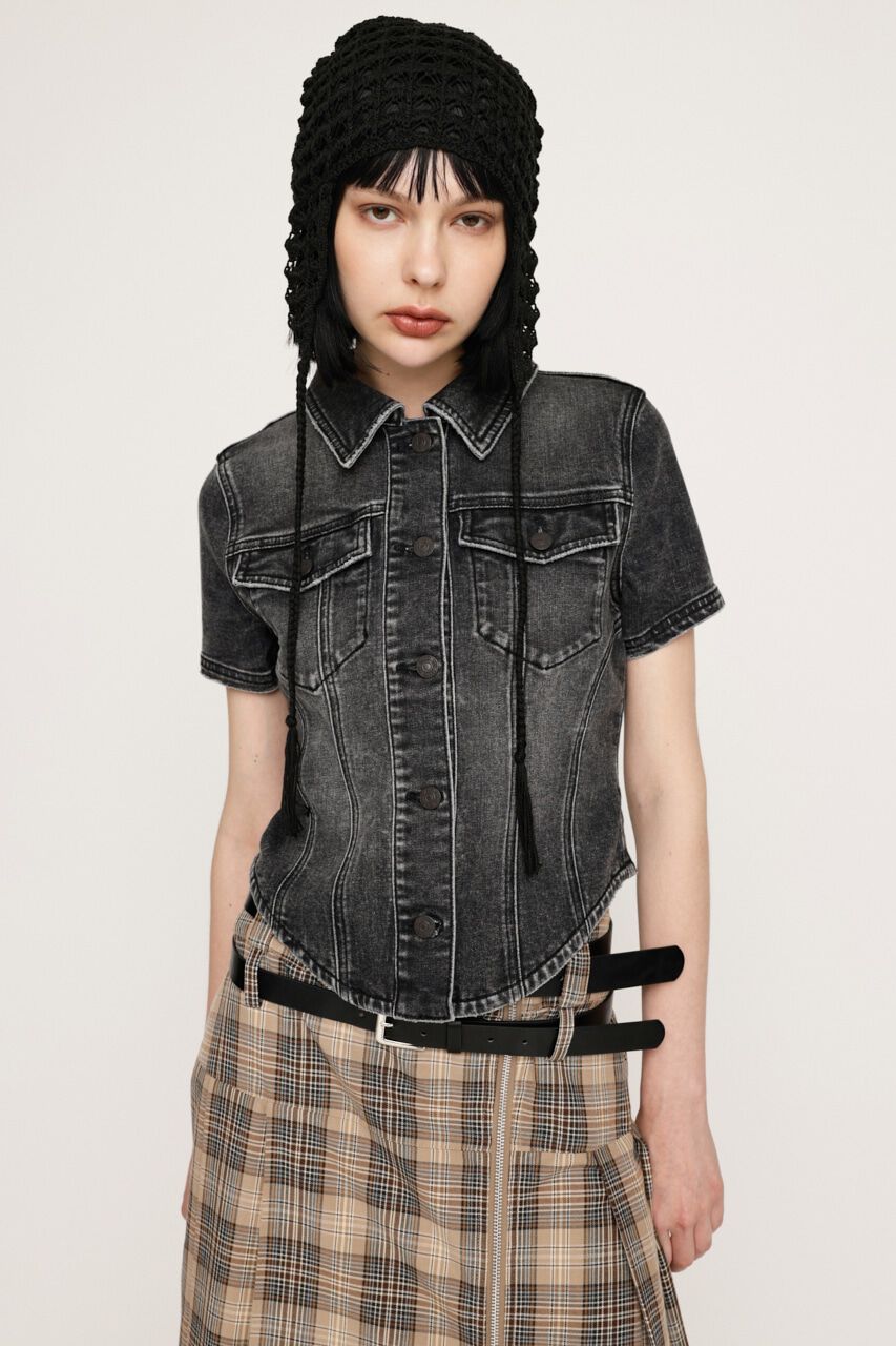 SLY「OVERDYE COMPACT CROP TOPS-BE」|シャツ・ブラウス|BLK