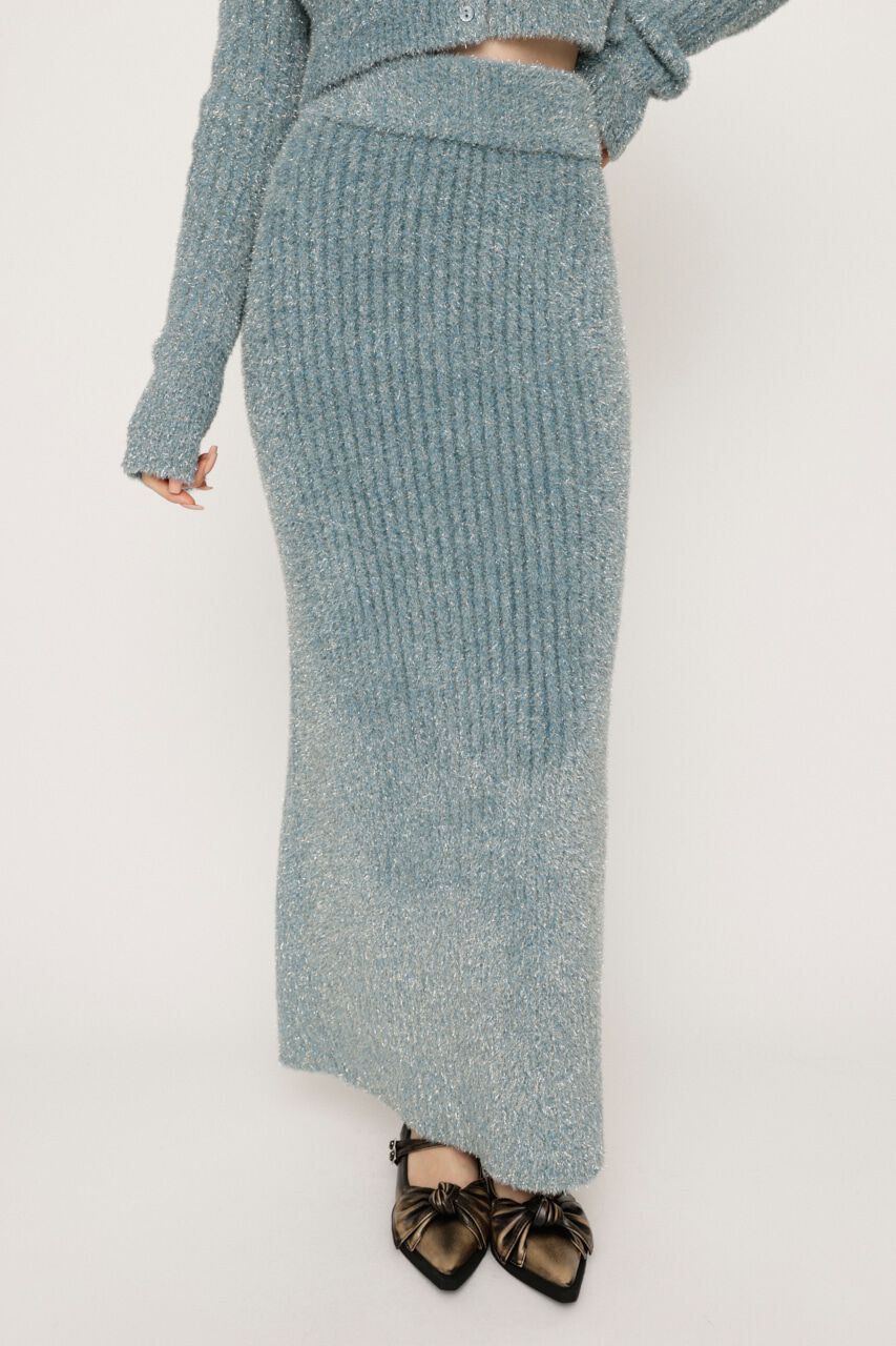 SLY「GLITTER KNIT ロングスカート」|スカート|L/BLU1