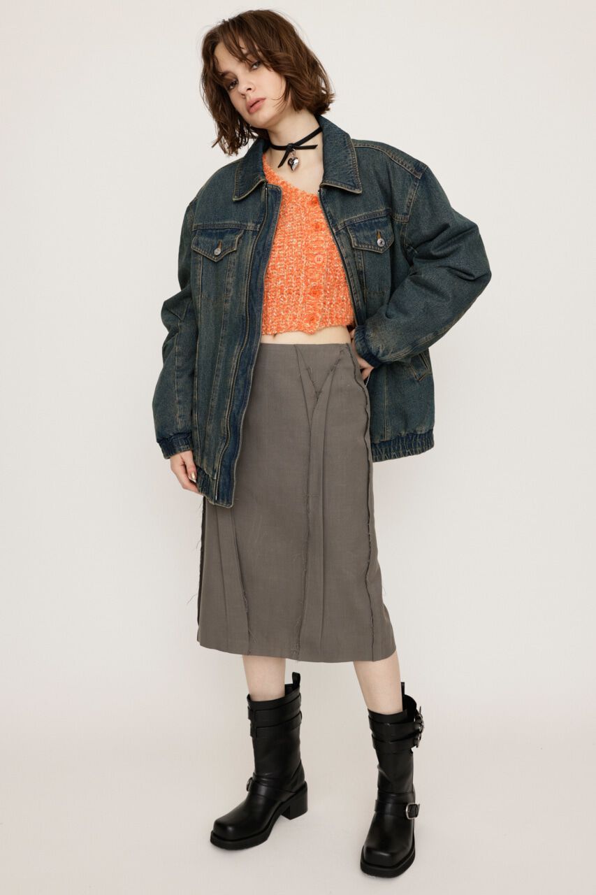 SLY「TAPE YARN SLANT NECK カーディガン」|ニット・セーター|