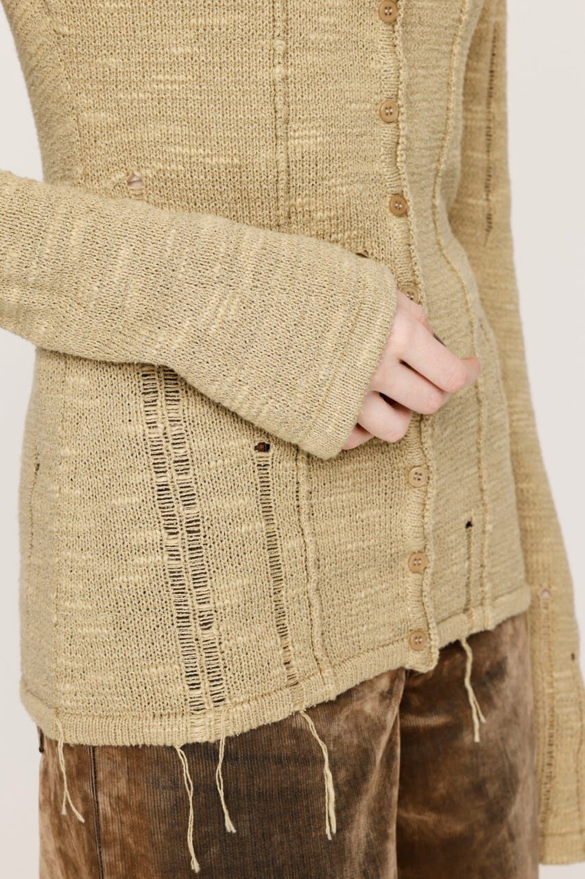 SLY「FRONT BUTTON CRASH カーディガン」|カーディガン|