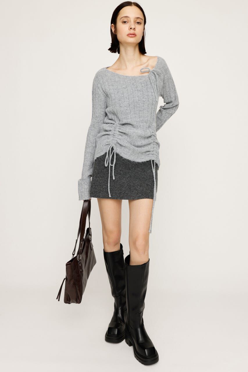 SLY「GATHER RIBBON KNIT トップス」|ニット・セーター|