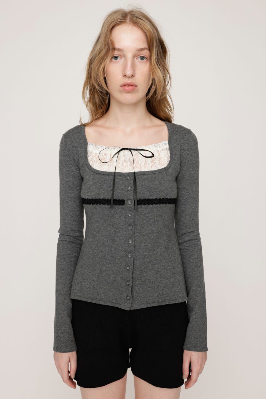 SLY「LACE DOCKING KNIT トップス」|ニット・セーター|