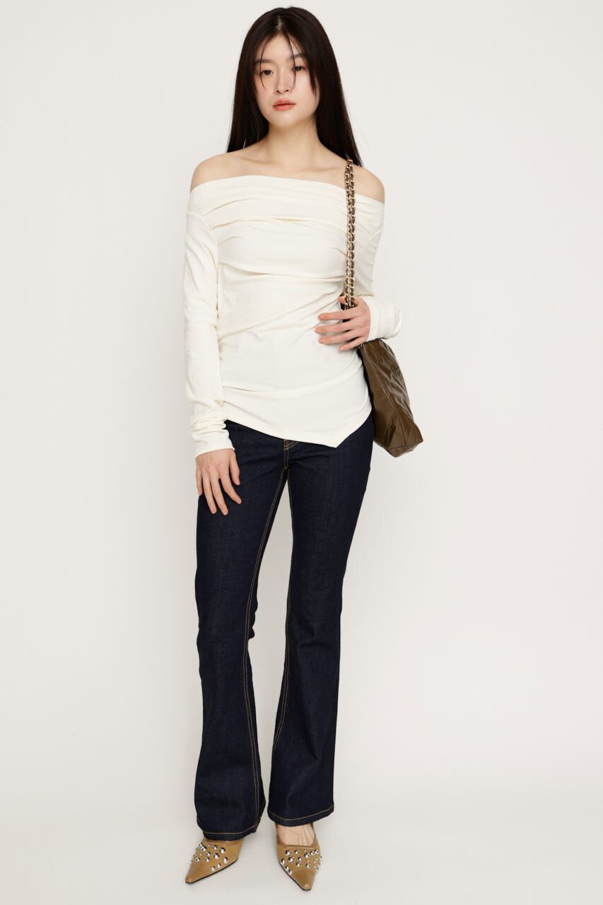 SLY「OFF SHOULDER TUCK トップス」|Tシャツ・カットソー|