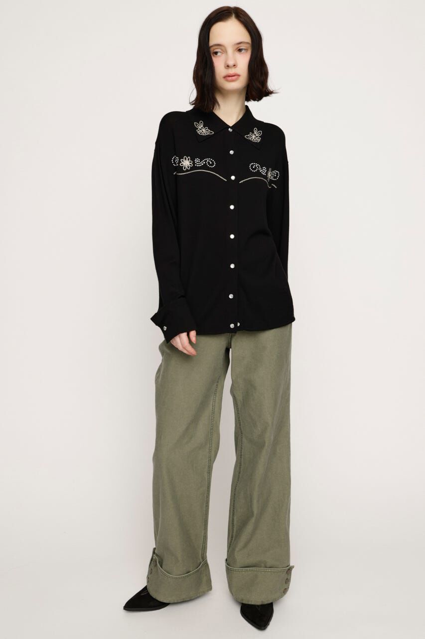 SLY「L／W STUDDED MILITALY FLARE パンツ」|その他|