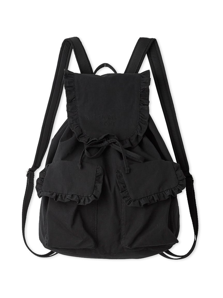 SNIDEL HOME「コットンライクフリルバックパック」|リュック|BLK