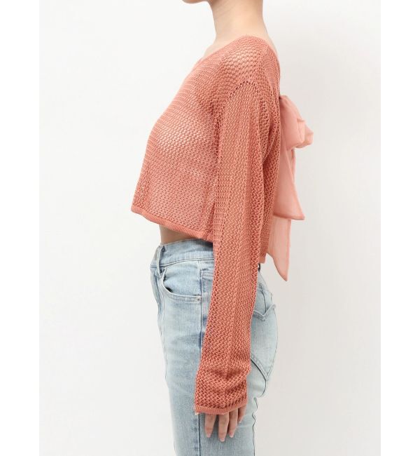 RESEXXY「透かし編みクロップドニットトップス」|ニット・セーター|