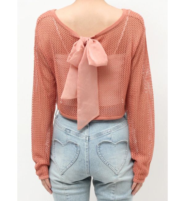 RESEXXY「透かし編みクロップドニットトップス」|ニット・セーター|