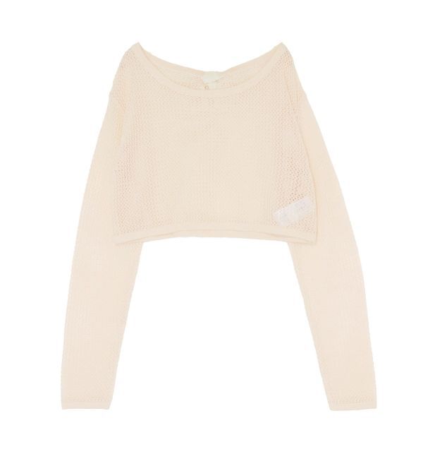 RESEXXY「透かし編みクロップドニットトップス」|ニット・セーター|