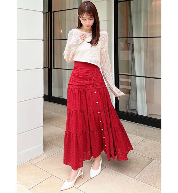 RESEXXY「透かし編みクロップドニットトップス」|ニット・セーター|