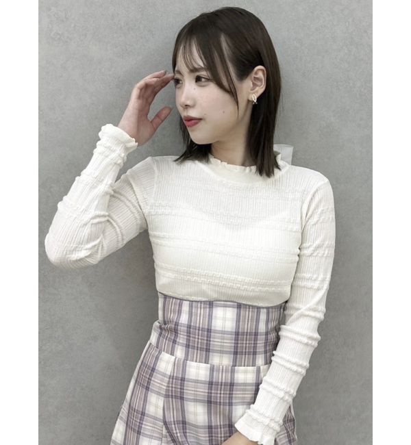 dazzlin「バックリボンプチフリルニットトップス」|ニット・セーター|