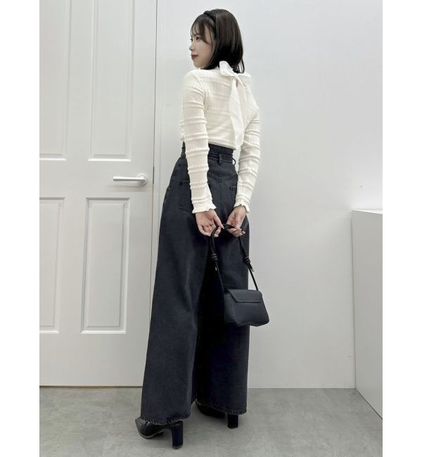 dazzlin「バックリボンプチフリルニットトップス」|ニット・セーター|