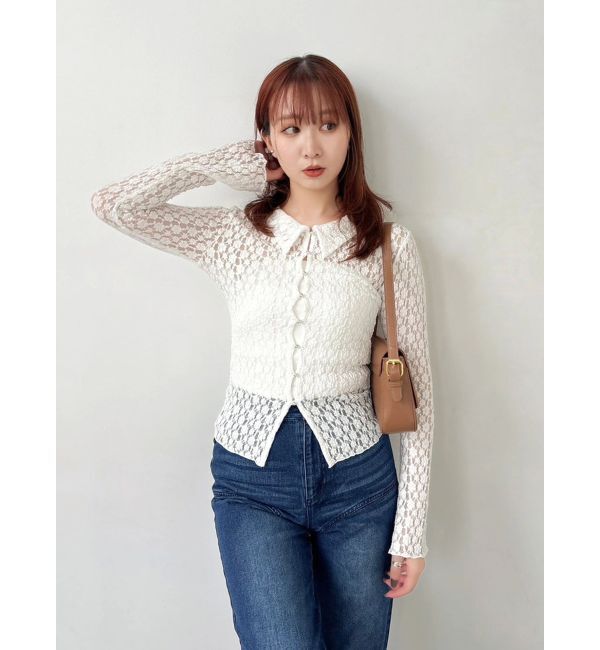 dazzlin「シュリンクレースコンパクトシャツ」|シャツ・ブラウス|