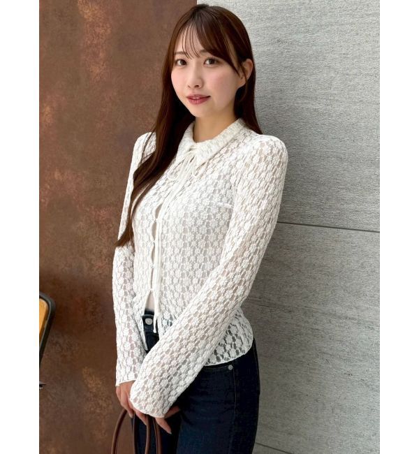 dazzlin「シュリンクレースコンパクトシャツ」|シャツ・ブラウス|