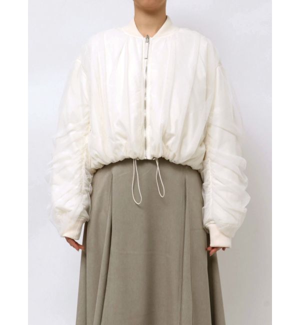 MERCURYDUO「【OUNNOUN】チュールレイヤードMA-1」|ブルゾン・スタジャン|