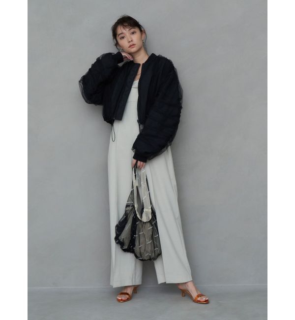 MERCURYDUO「【OUNNOUN】チュールレイヤードMA-1」|ブルゾン・スタジャン|