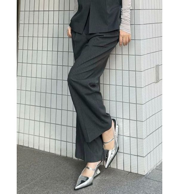 MERCURYDUO「【OUNNOUN】ダブルウエストバンドパンツ」|その他|チャコールグレー