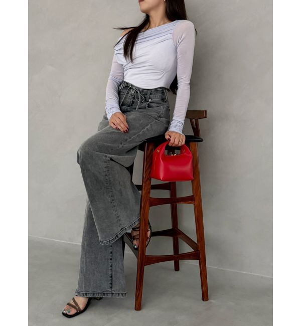 MERCURYDUO「【OUNNOUN】ハイライズワイドレッグデニム」|その他|