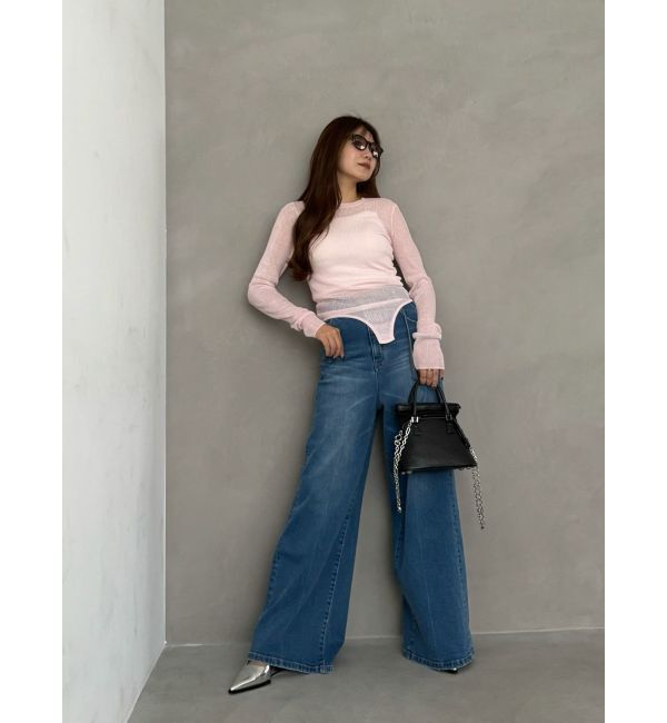 MERCURYDUO「【OUNNOUN】ハイライズワイドレッグデニム」|その他|