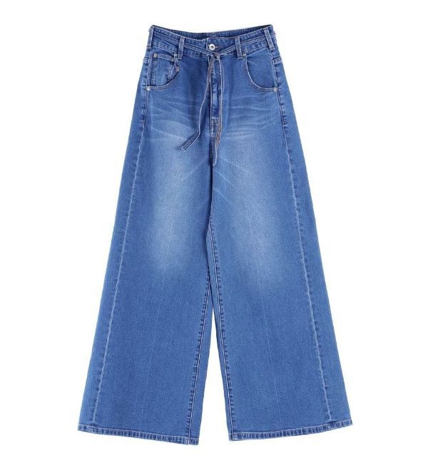 MERCURYDUO「【OUNNOUN】ハイライズワイドレッグデニム」|その他|ブルー