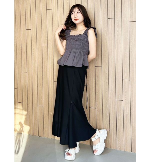 MERCURYDUO「シャーリングフリルバックシャンブラウス」|シャツ・ブラウス|