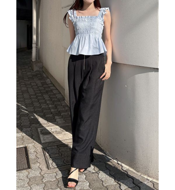 MERCURYDUO「シャーリングフリルバックシャンブラウス」|シャツ・ブラウス|