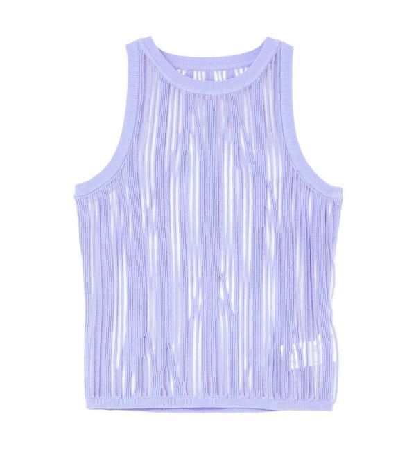 MERCURYDUO「【OUNNOUN】ランダムストライプアメスリニット」|ニット・セーター|ブルー