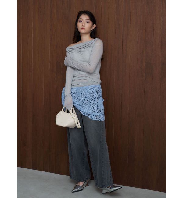 MERCURYDUO「Serena Ruched Hobo Handle Crossbody Bag」|ハンドバッグ|