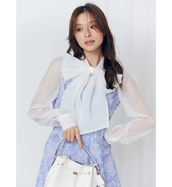 MERCURYDUO「ジャカードフィットアンドフレアジャンスカ」|ワンピース|