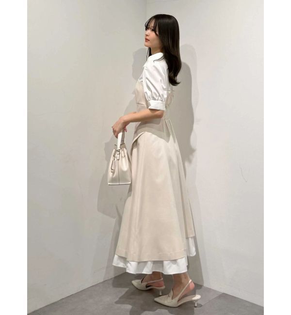 MERCURYDUO「シャツドッキングベアワンピース」|ワンピース|