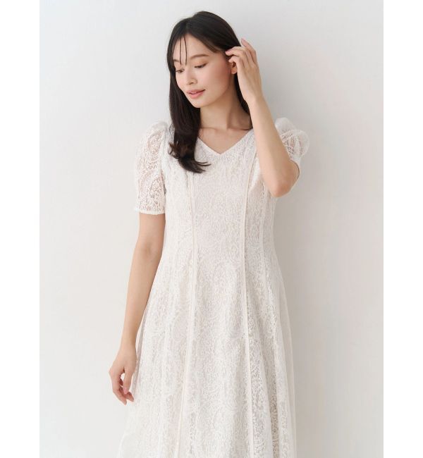 MERCURYDUO「レースパイピングロングワンピース」|ワンピース|