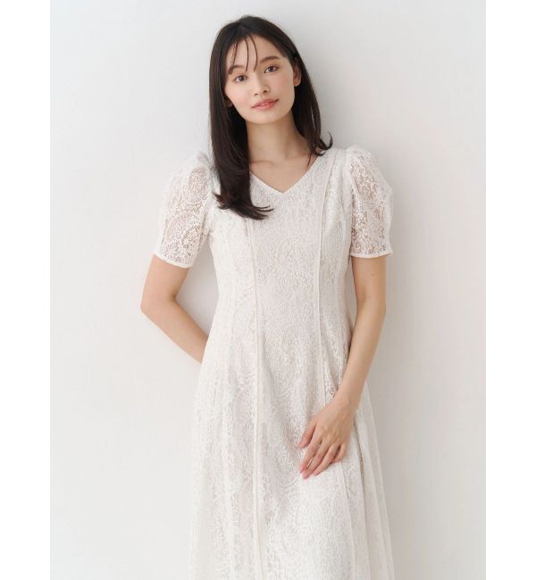 MERCURYDUO「レースパイピングロングワンピース」|ワンピース|