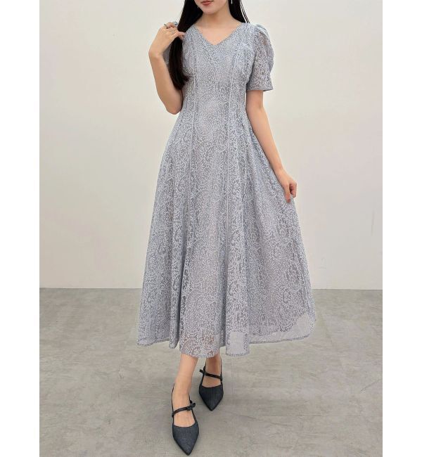 MERCURYDUO「レースパイピングロングワンピース」|ワンピース|