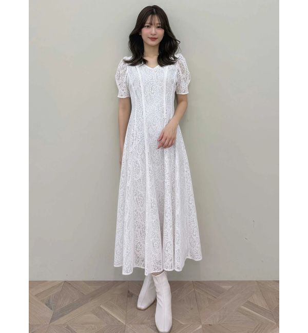 MERCURYDUO「レースパイピングロングワンピース」|ワンピース|
